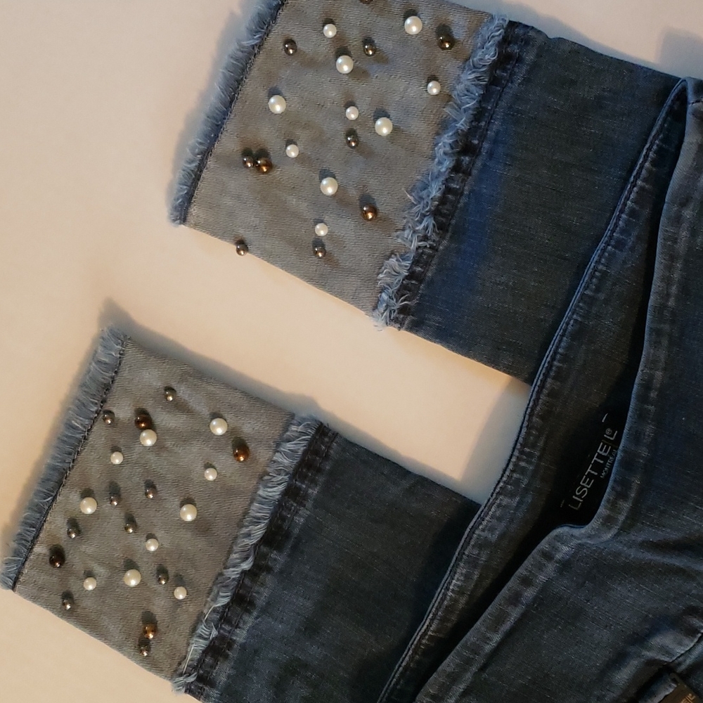 Lisette L Montreal embroidered beaded jeans - Picture 2 of 6